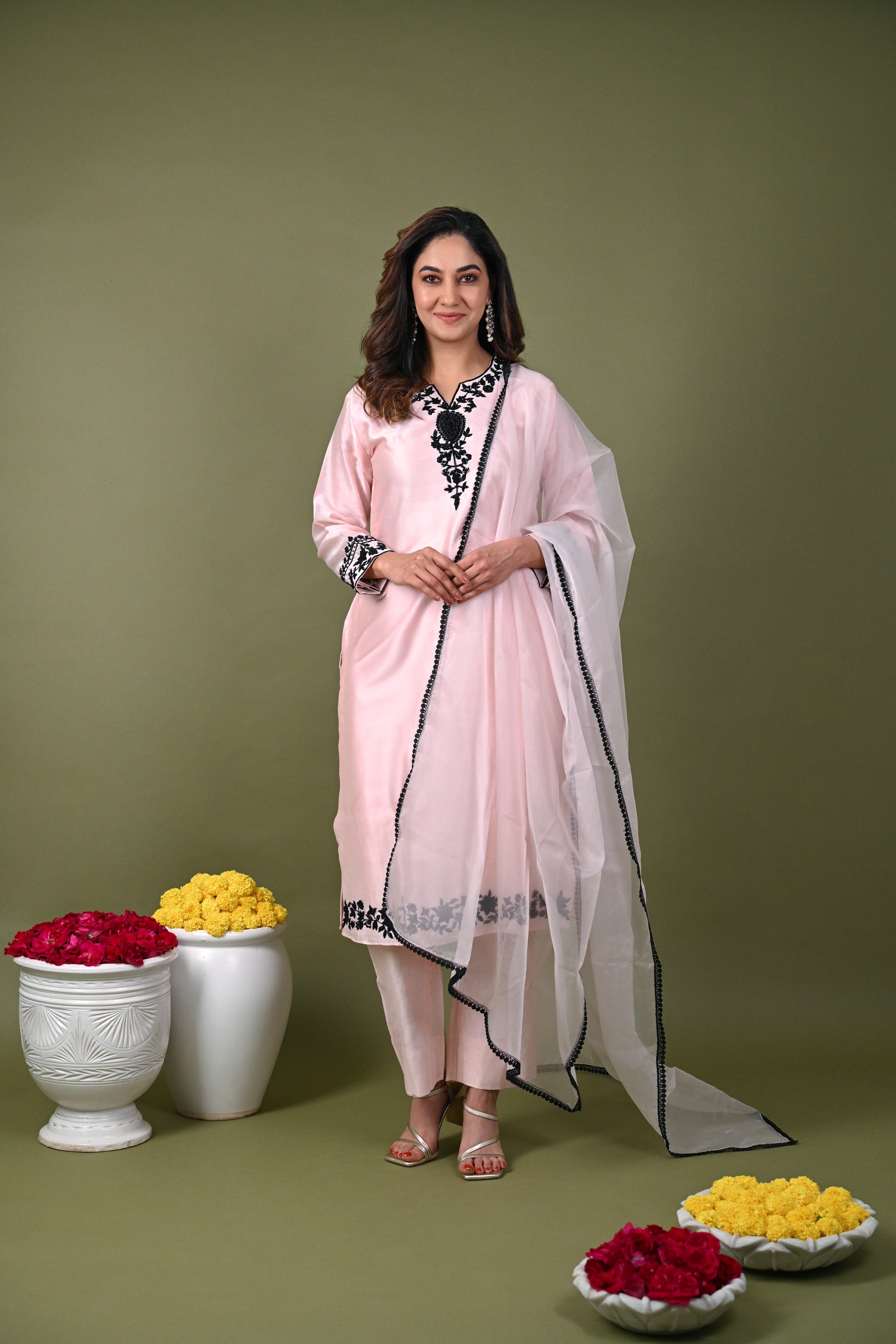 Pastel Pink Kurta Set with Dupatta
