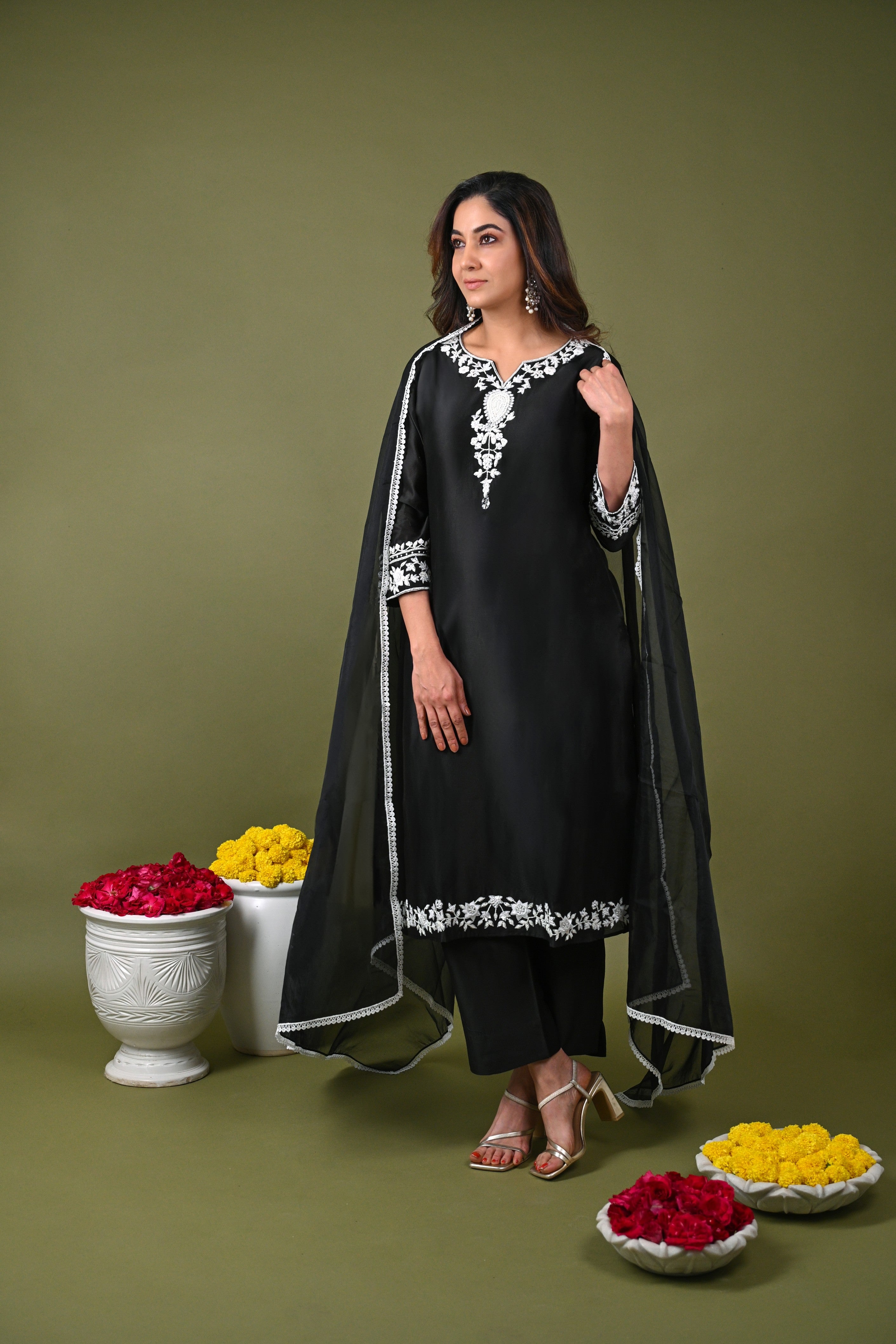Black Kurta Set with Dupatta