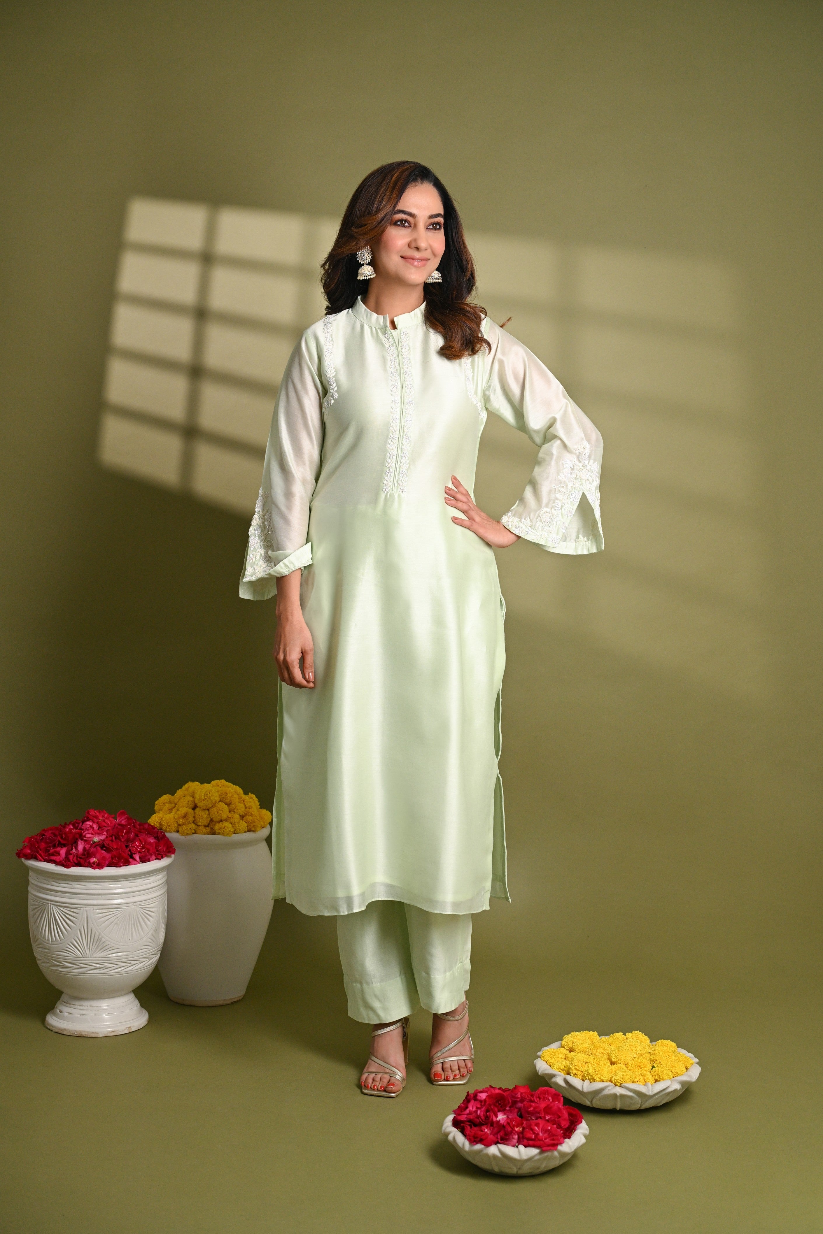 Pastel Mint Green Kurta and Pant Set