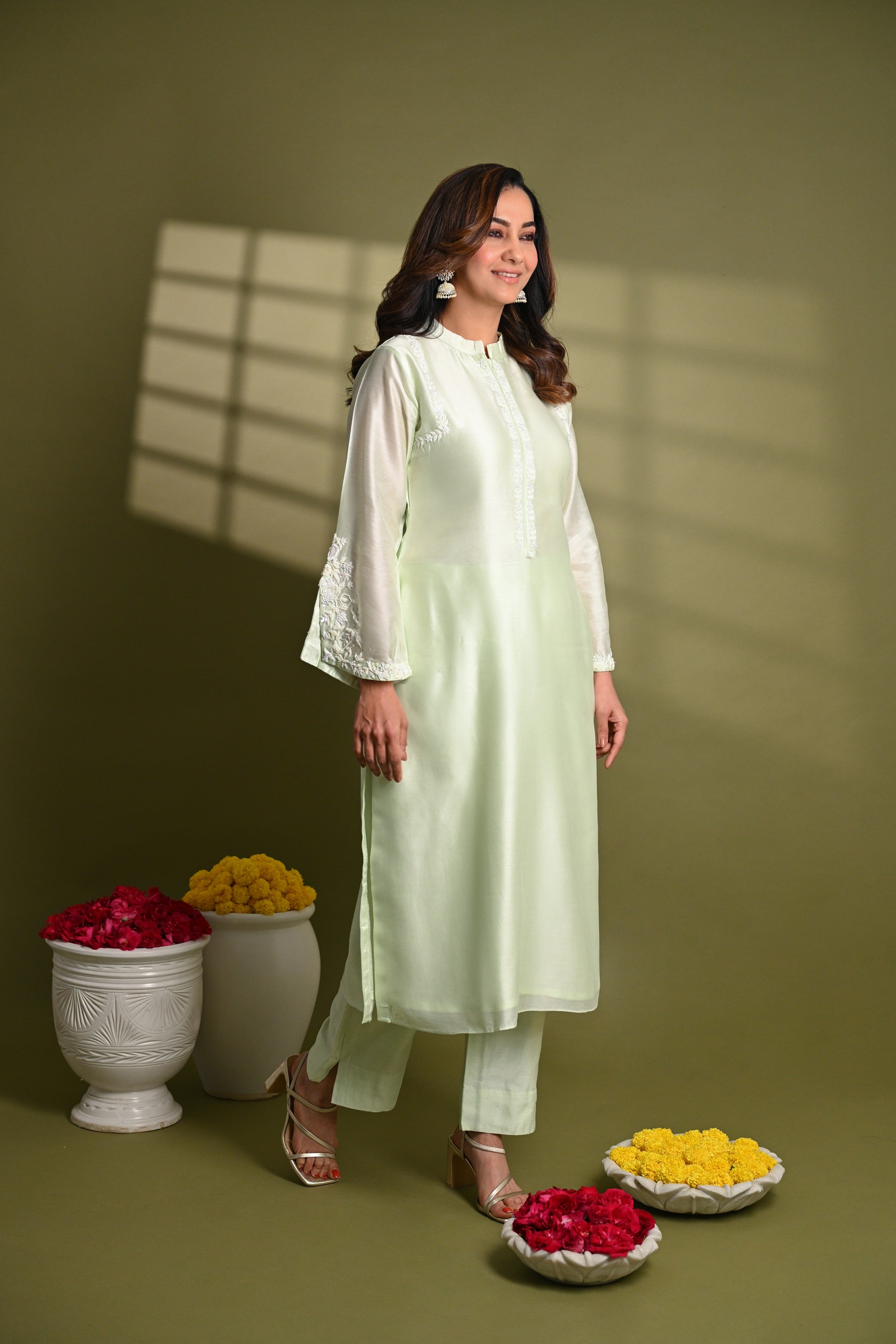 Pastel Mint Green Kurta and Pant Set